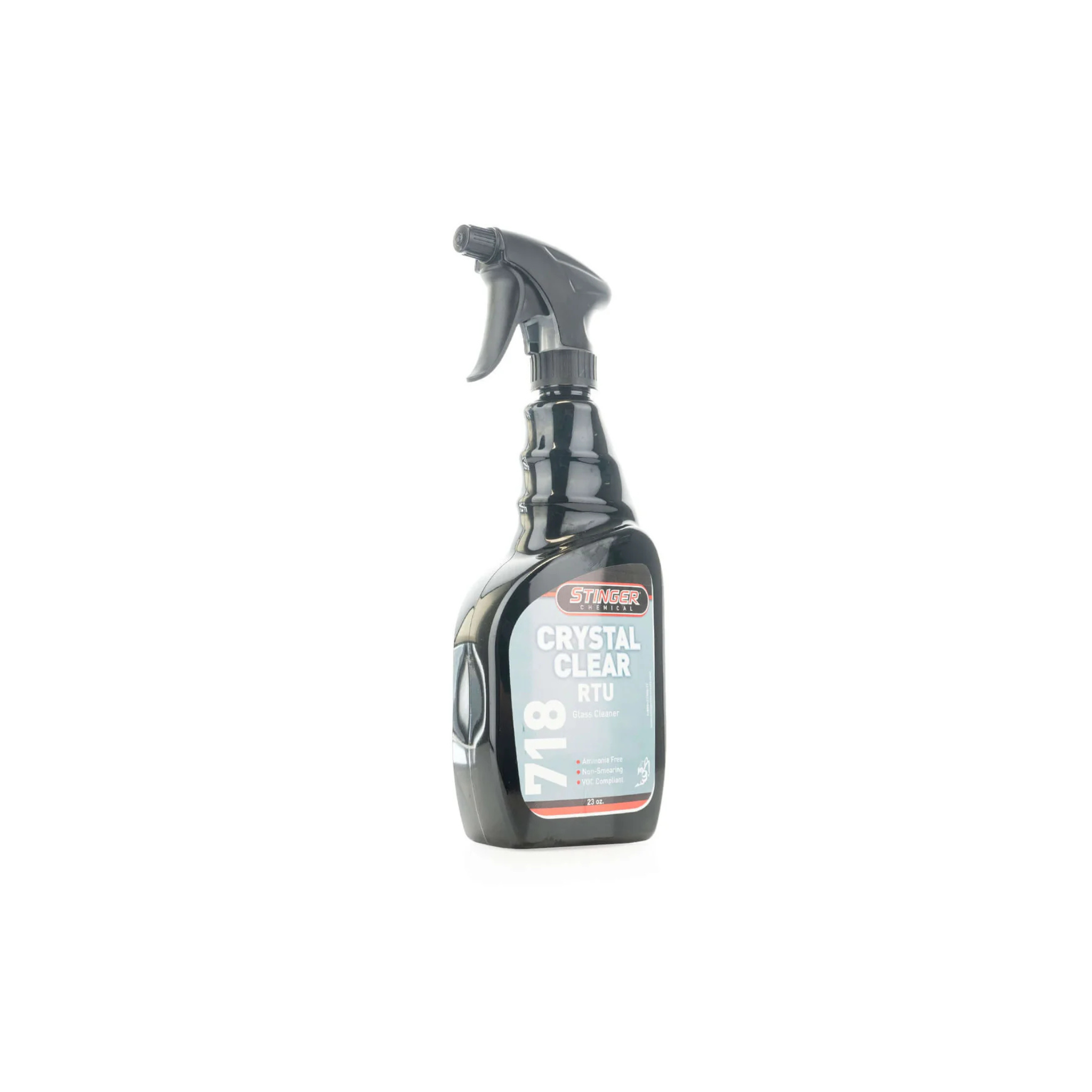 STINGER 718 CRYSTAL CLEAR RTU cleans glass, mirrors, and chrome; removes grime and bugs for a streak-free, polished finish.