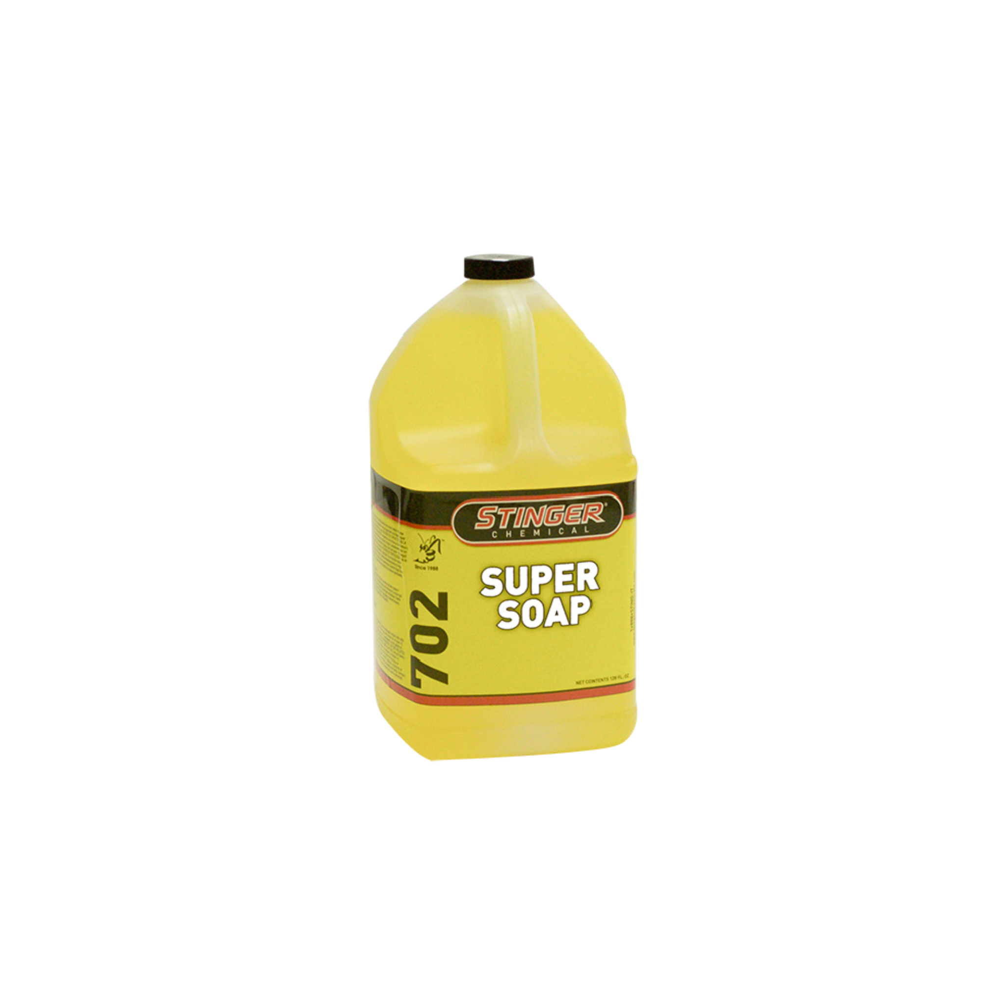 STINGER 702 SUPER SOAP is a thick, concentrated car wash with high foam; removes dirt, bugs, and leaves a banana scent.