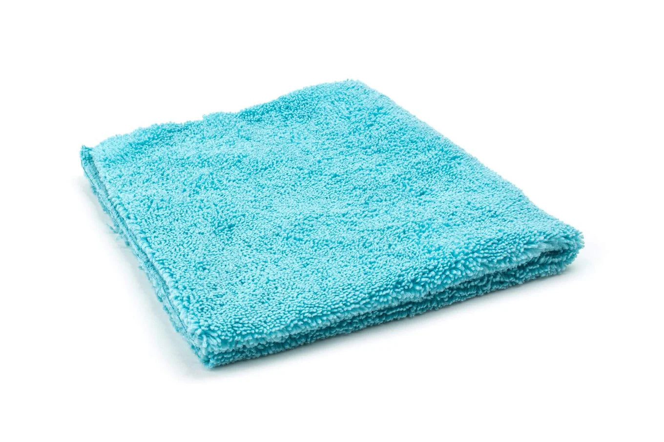 Teal Blue Autofiber Cost What! Edgeless Microfiber Shop Rag 340GSM for general cleaning, polishing, and detailing.
