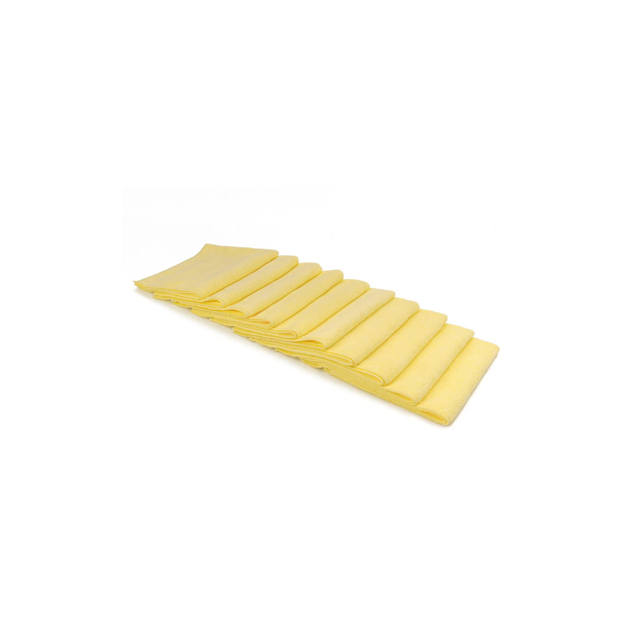Yellow 10-pack Autofiber [Utility 300] All-Purpose Edgeless Microfiber Towel, 300GSM for all-purpose cleaning.