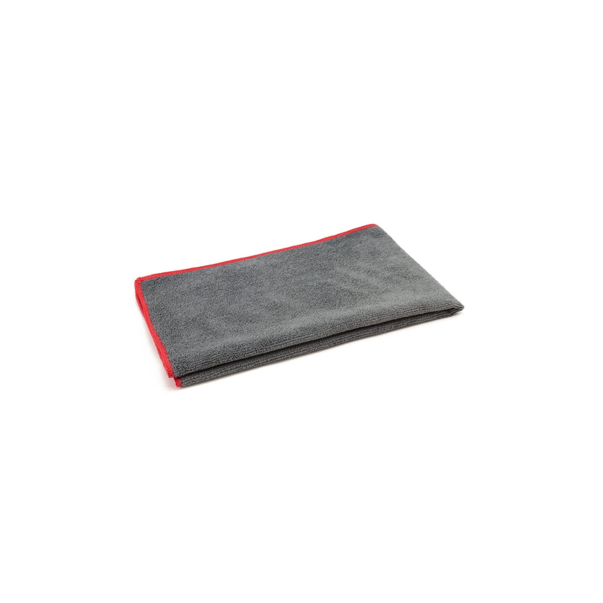 Autofiber Utility 400v Car Wash Microfiber Towel with red stitching for auto detailing and drying.