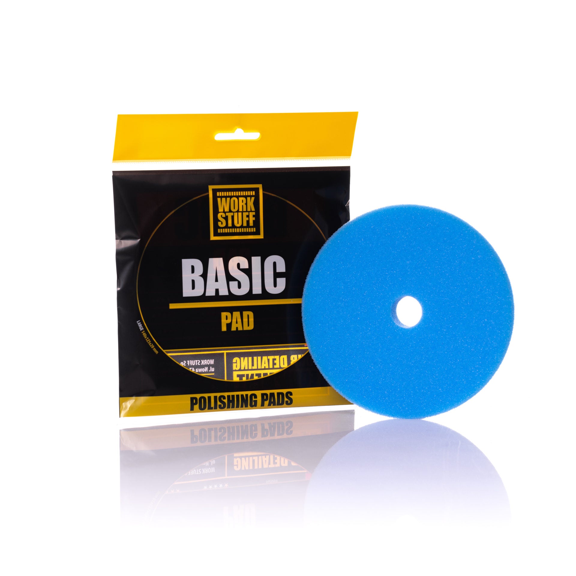 WORK STUFF Basic Pad HEAVY CUT 5" with firm foam, slant edge, and heat-dissipating hole for aggressive paint correction.