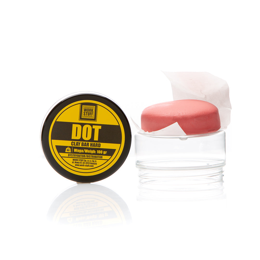 Work Stuff DOT Clay Bar Hard for heavy-duty removal of contaminants from vehicle surfaces in auto detailing.