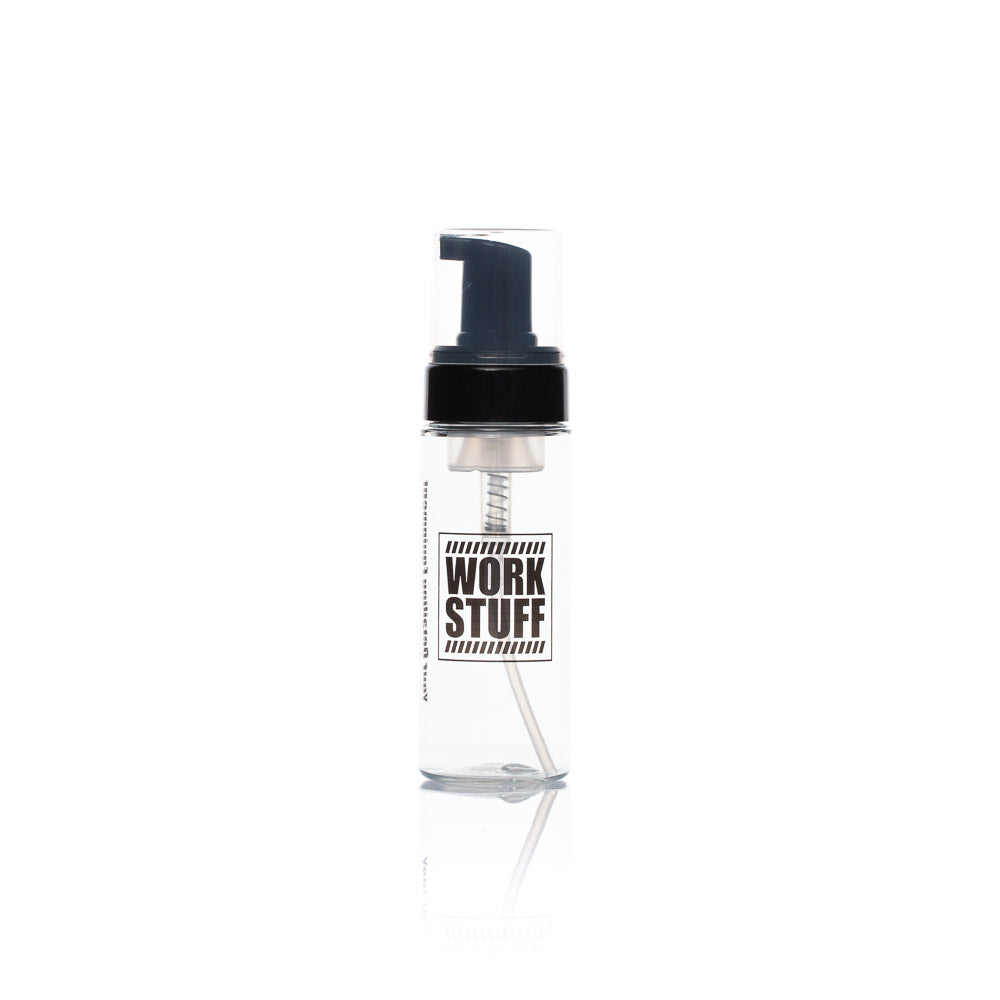 Work Stuff FOAM BOTTLE with foam pump for precise, waste-free application of APCs and leather cleaners in car interiors.