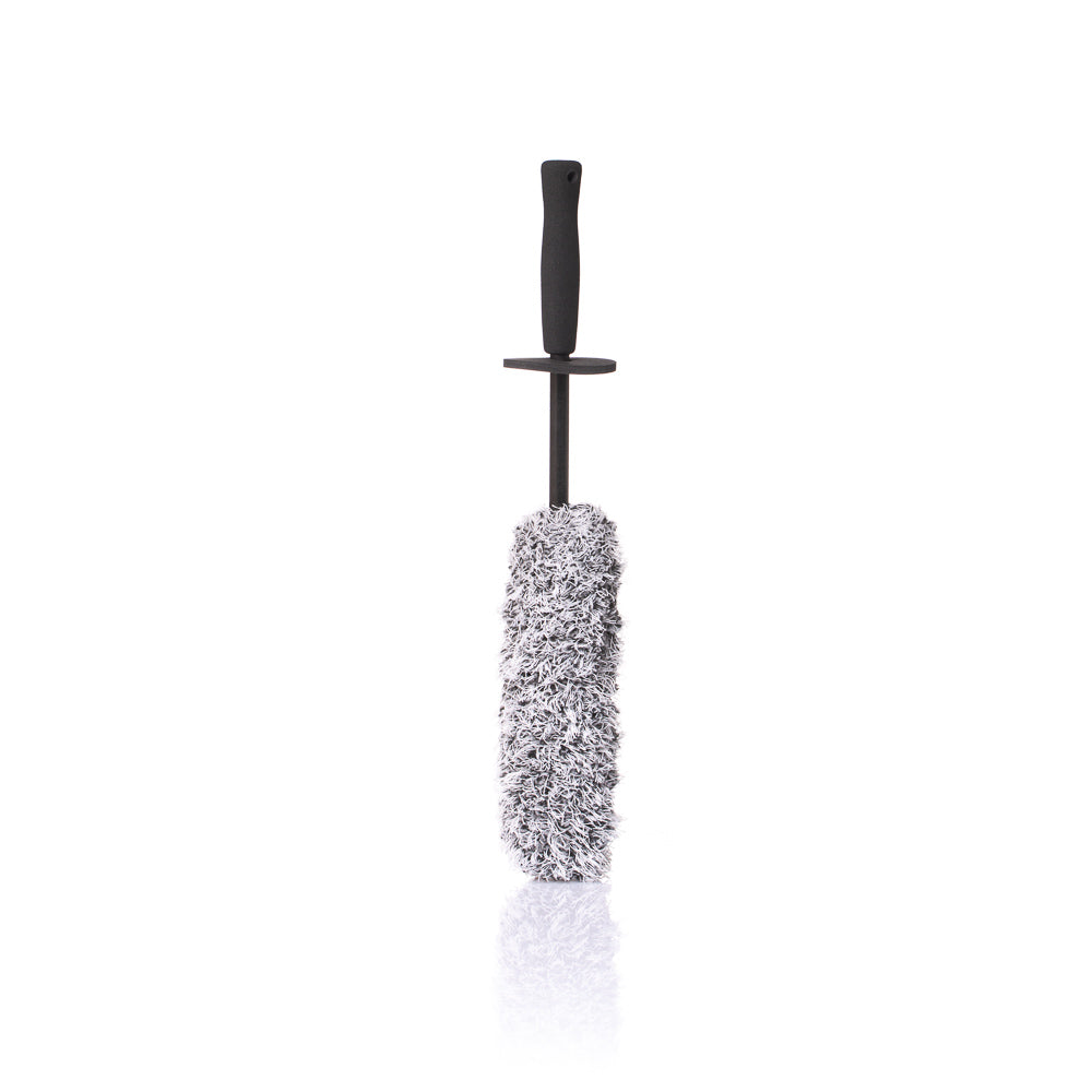 Work Stuff SQUALL Wheel Brush with dense microfiber bristles for scratch-free, high-absorbency cleaning of delicate rims.