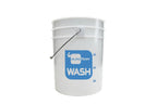 Autofiber 5 Gallon Clear Bucket with gallon markers and 'Wash' label, perfect for main car wash solution.