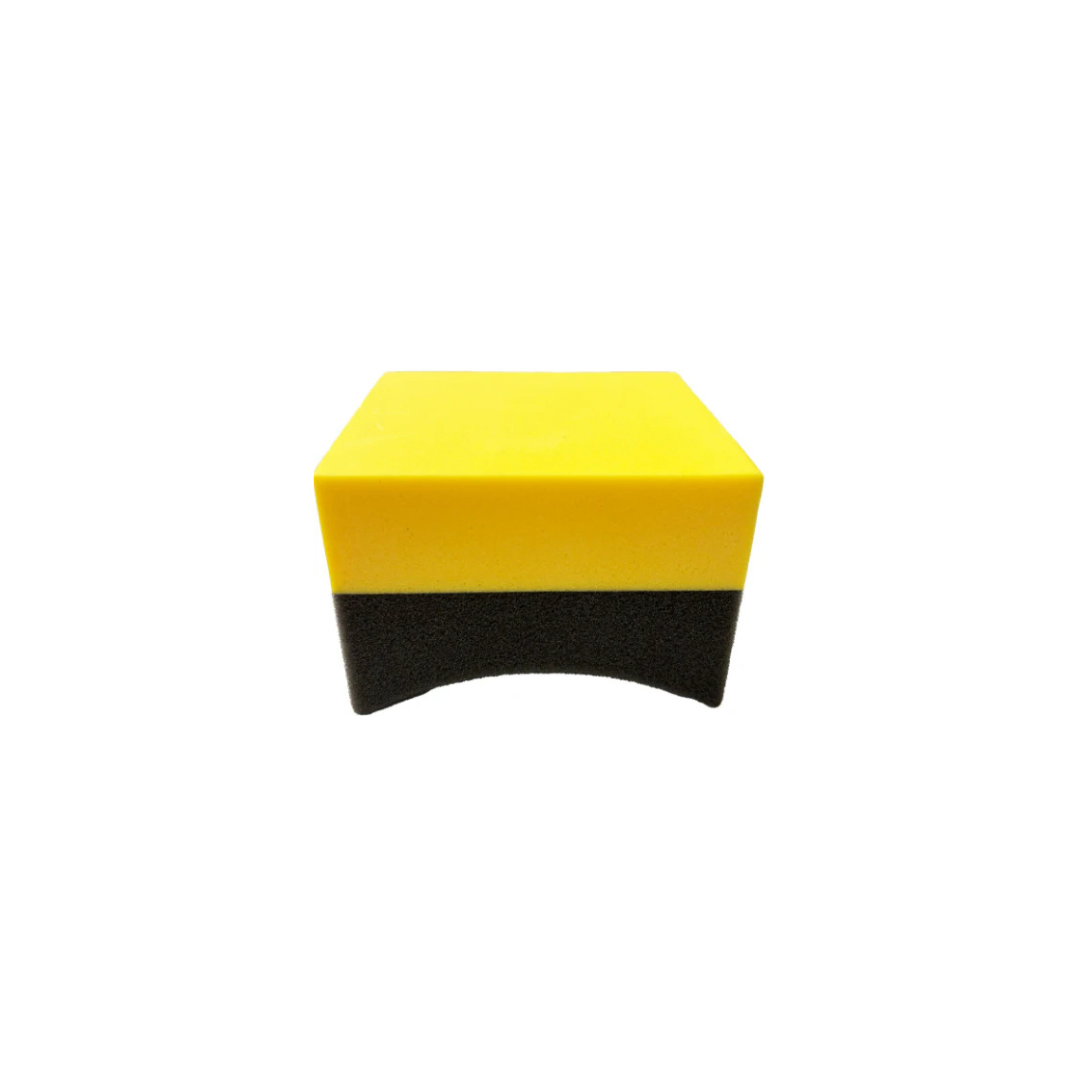 Yellow Large Curved Tire Shine and Dressing Applicator