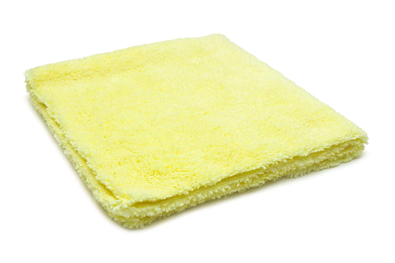 Yellow Autofiber Cost What! Edgeless Microfiber Shop Rag 340GSM for general cleaning, polishing, and detailing.