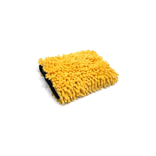 AutoFiber Zero Cuff Microfiber Noodle Wash Mitt in Gold for scratch-free car washing with improved comfort and flexibility.